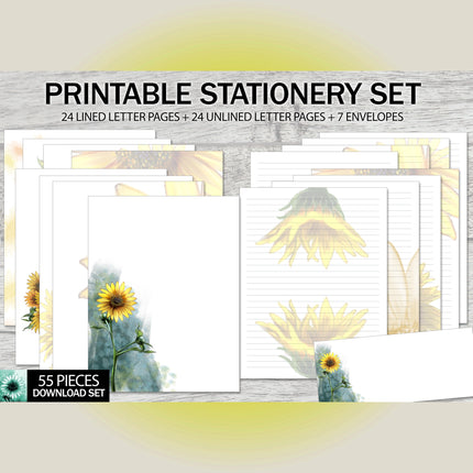 Sunflower Printable Stationery Mega-Pack