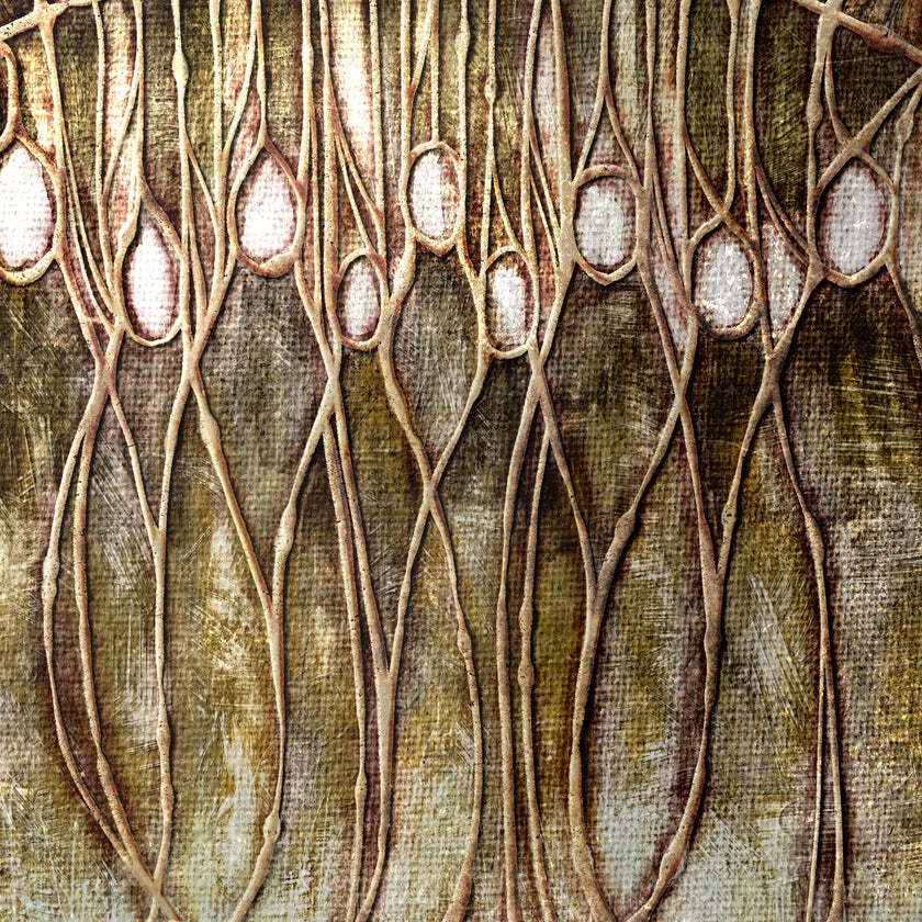 Artistic depiction of stylized people with a textured background