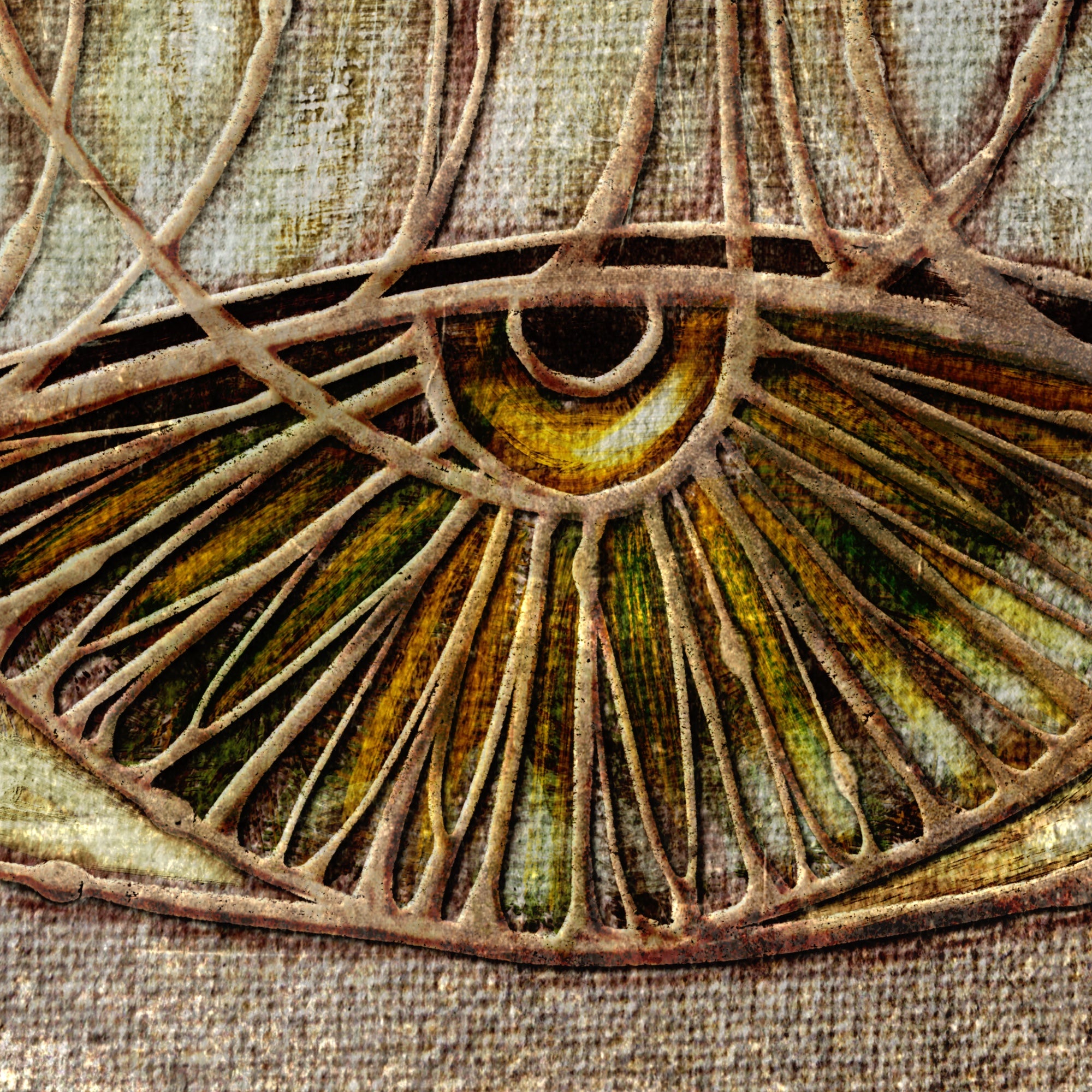 Artistic depiction of an eye with a textured background