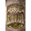 Decorative wall art with abstract design on a textured background