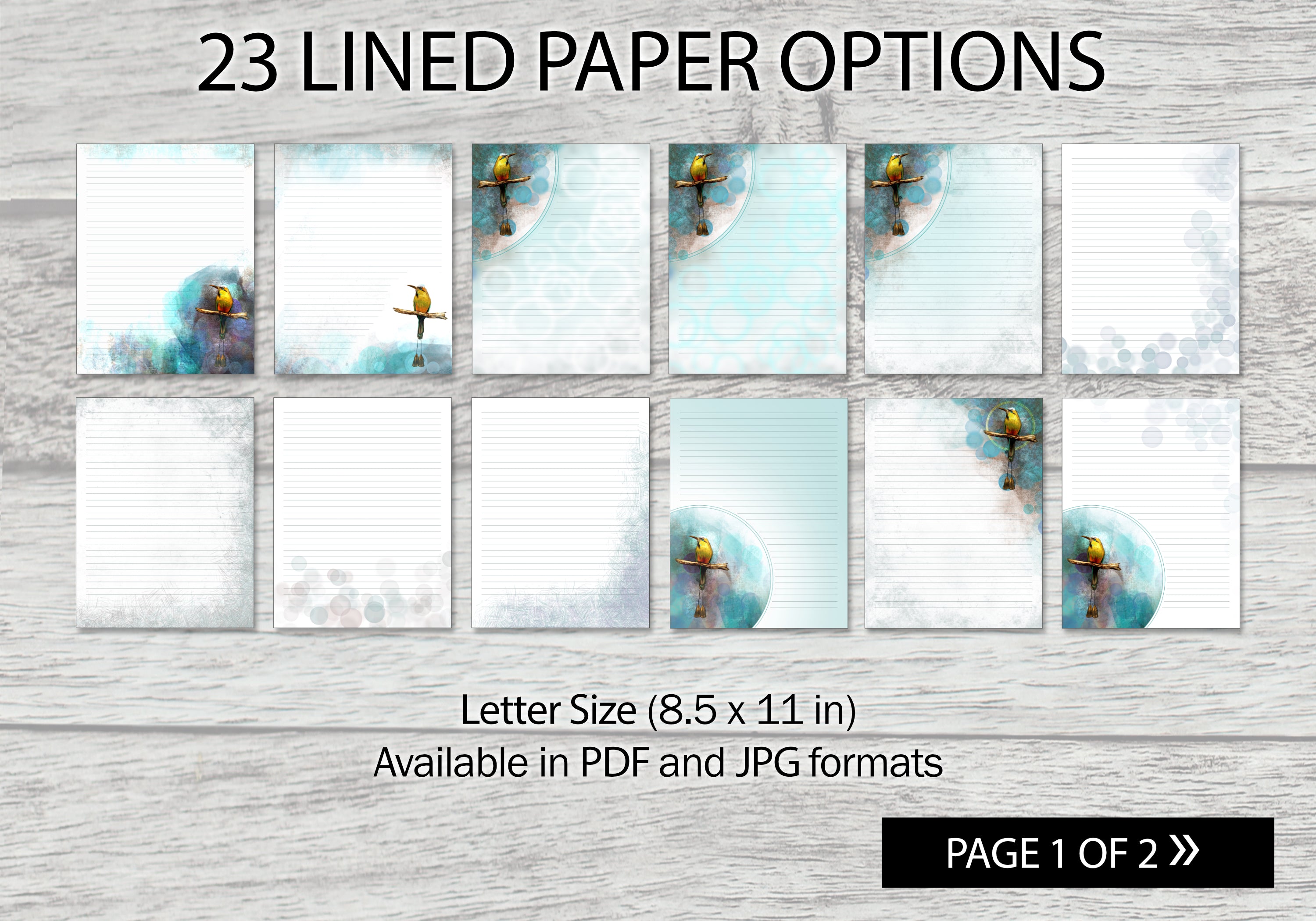 Turquoise-Browed Motmot Printable Stationery Mega-Pack