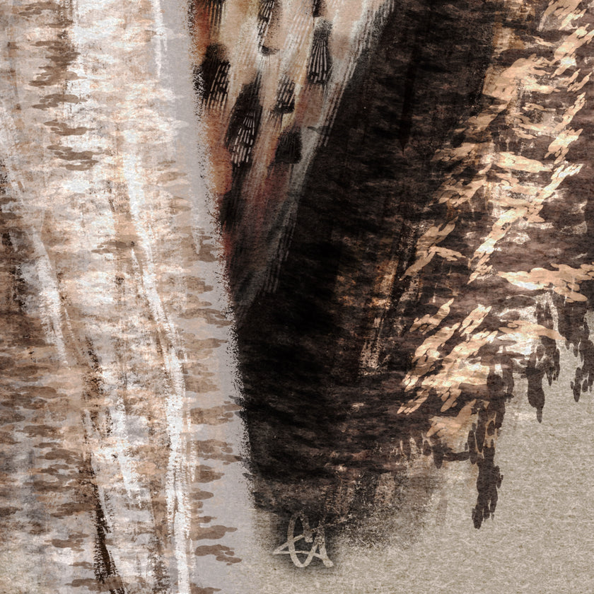 Close-up of a textured surface with a feather