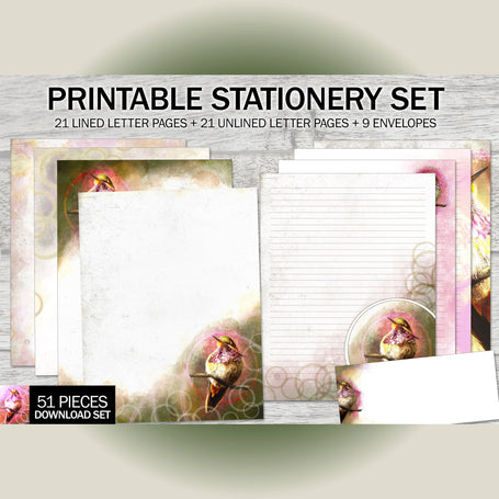 Volcano Hummingbird Printable Stationery Mega-Pack