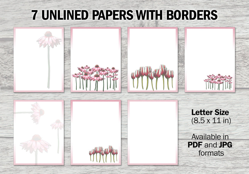 Pink Floral Printable Stationery Mega-Pack