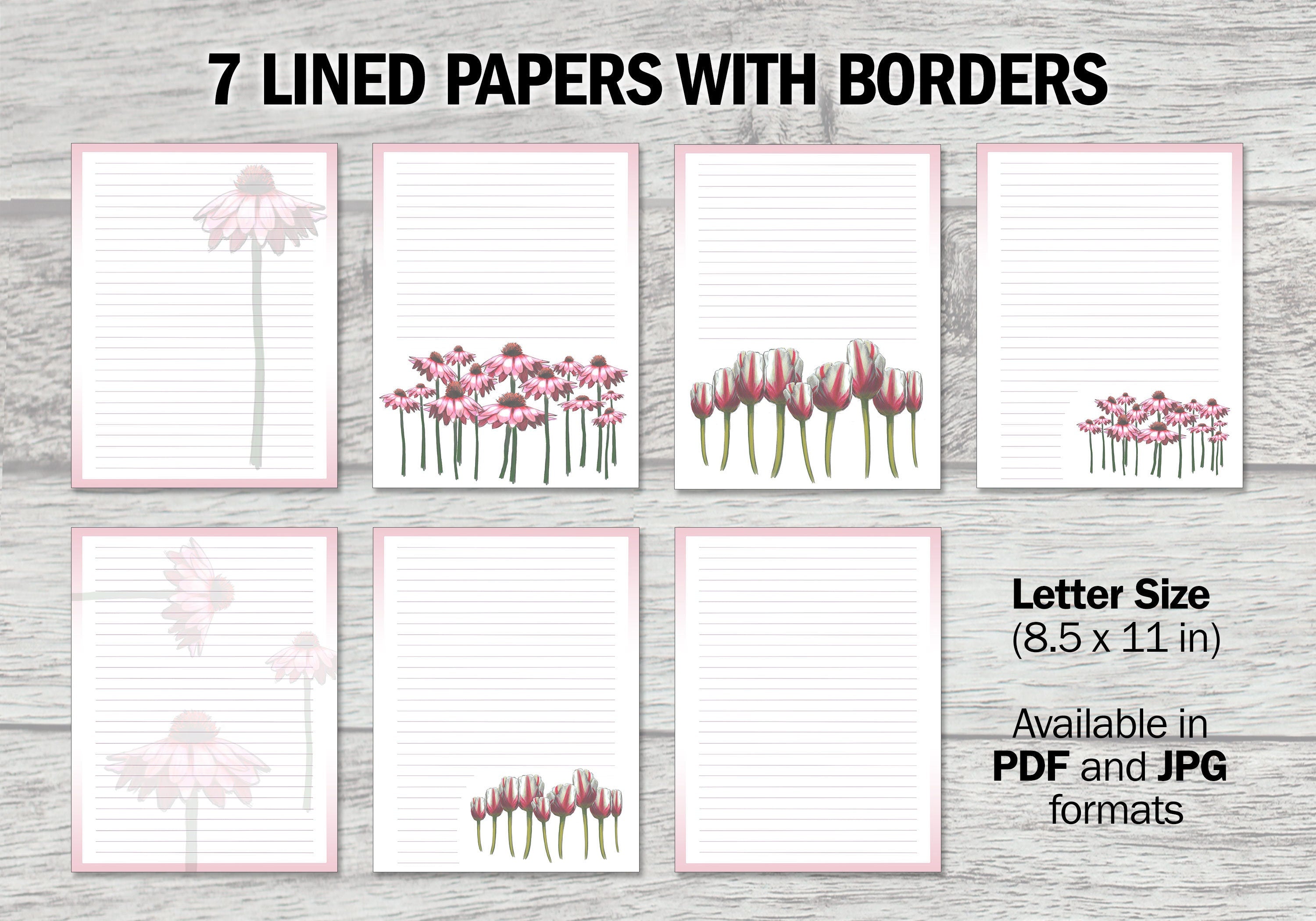 Pink Floral Printable Stationery Mega-Pack