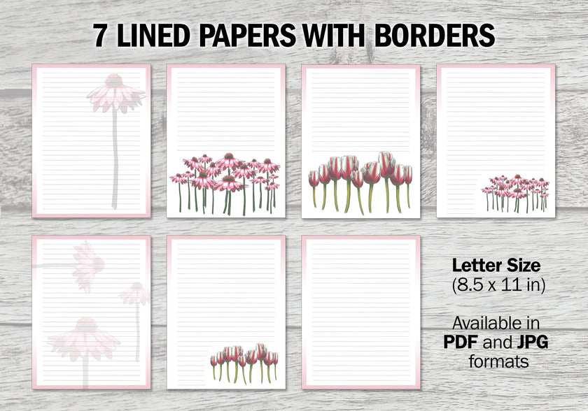 Pink Floral Printable Stationery Mega-Pack