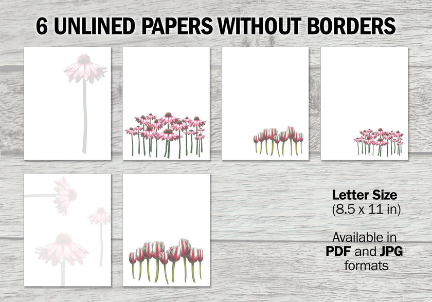 Pink Floral Printable Stationery Mega-Pack