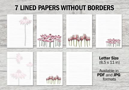 Pink Floral Printable Stationery Mega-Pack