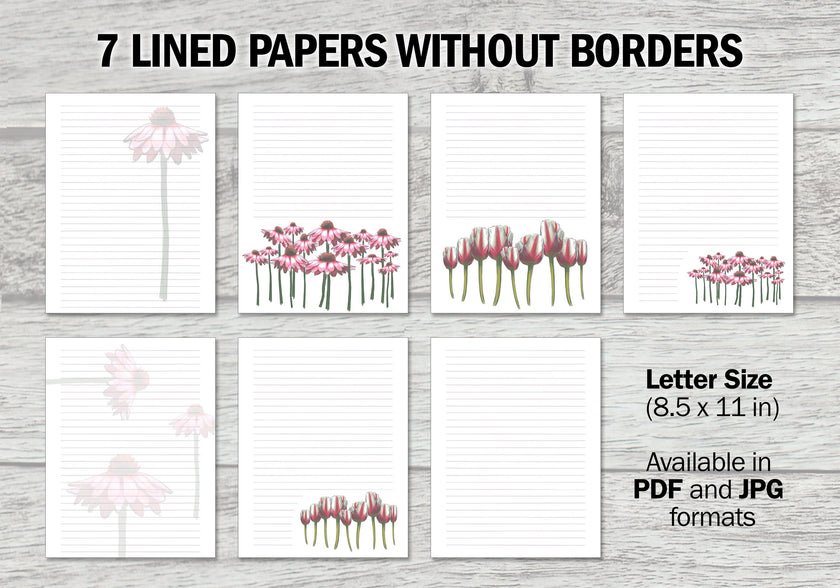 Pink Floral Printable Stationery Mega-Pack
