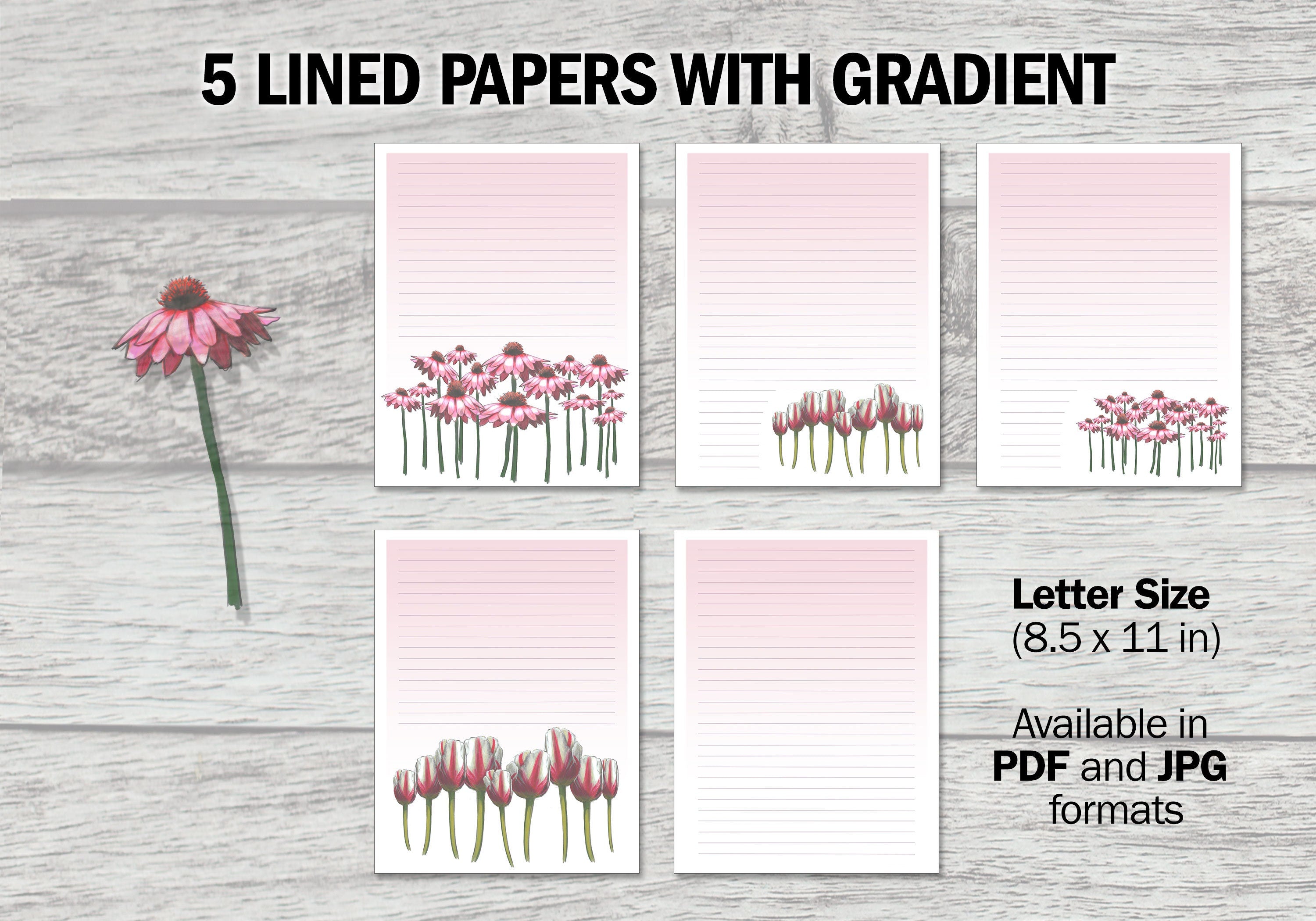 Pink Floral Printable Stationery Mega-Pack