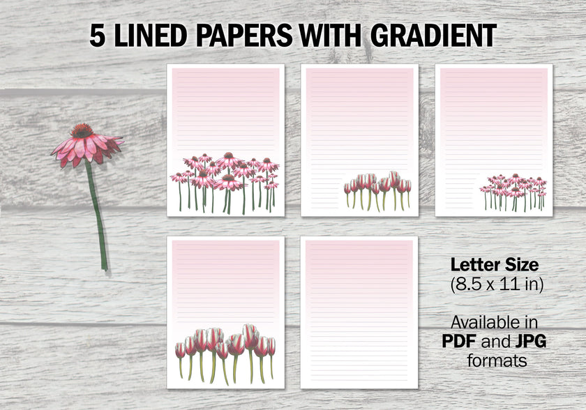 Pink Floral Printable Stationery Mega-Pack