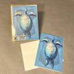 Greeting card with turtle design on a brown background