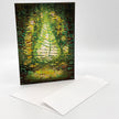 Abstract art print with green and yellow colors on a white background