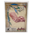 Decorative card with a hand and dripping wax design, packaged in a clear plastic box.