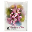 Card with pink flowers and 'Thinking of You' text, featuring Corey Arthur's Imagery branding.