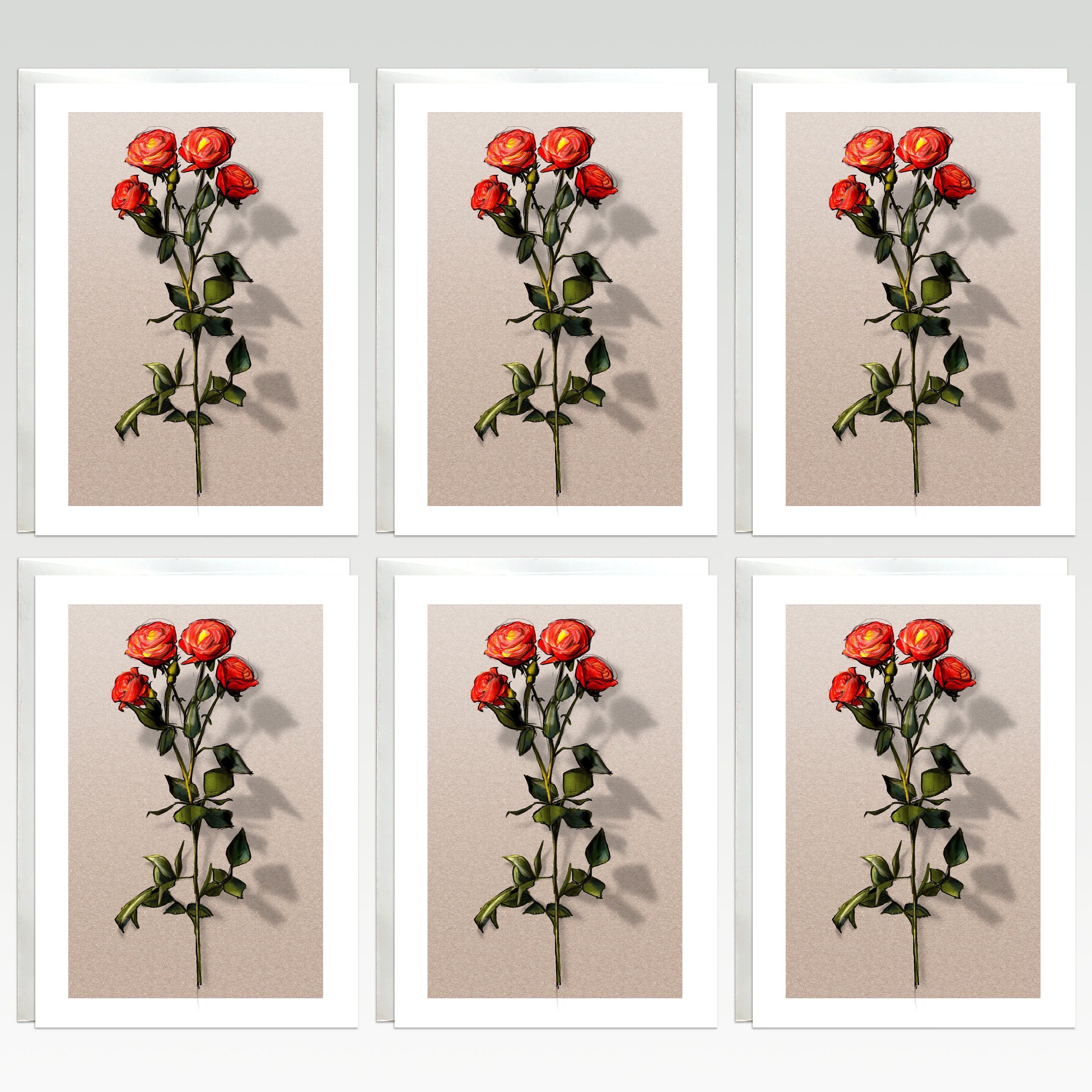 Red Rose Boxed Greeting Card Pack