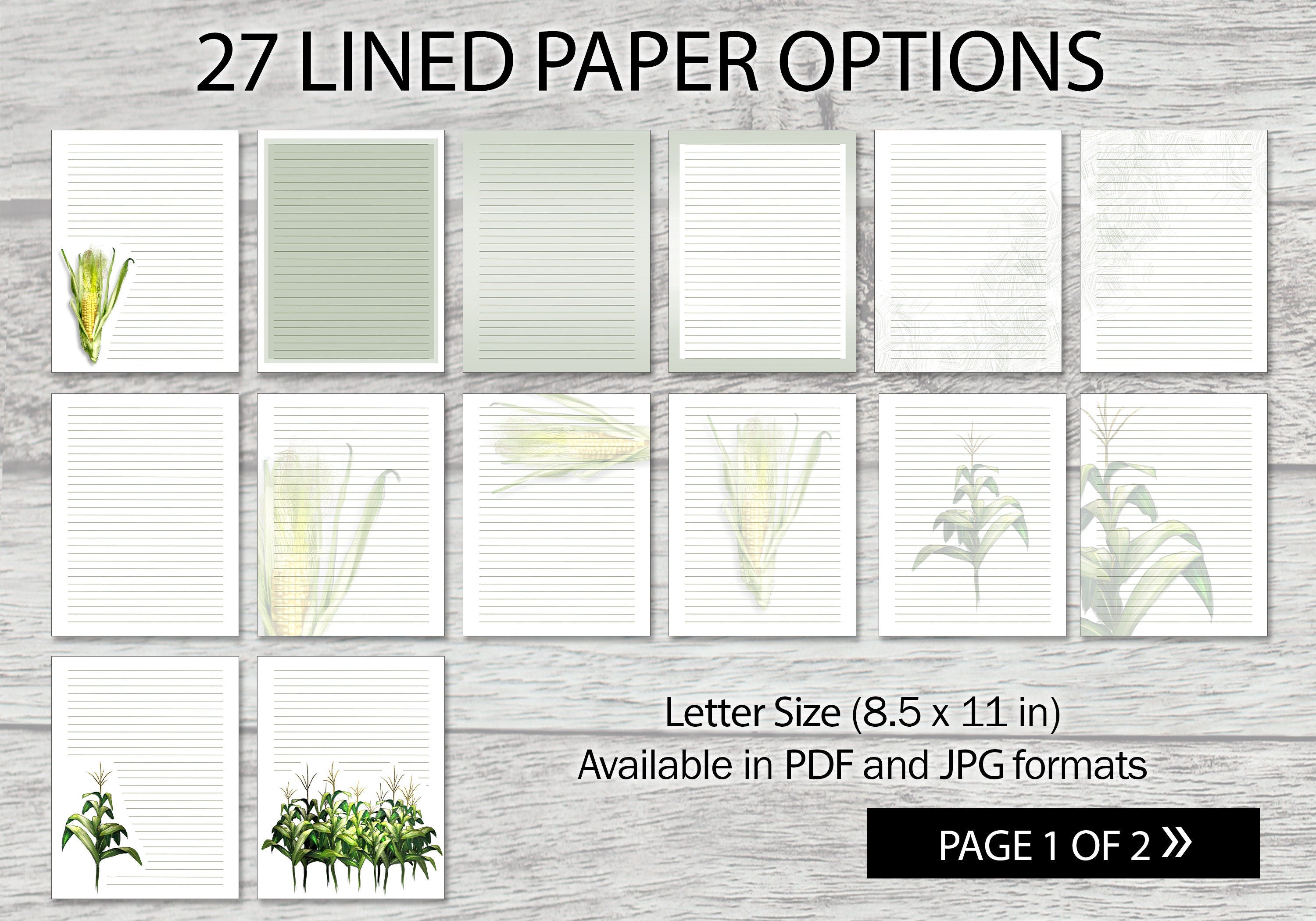 Sweet Corn Printable Stationery Mega-Pack