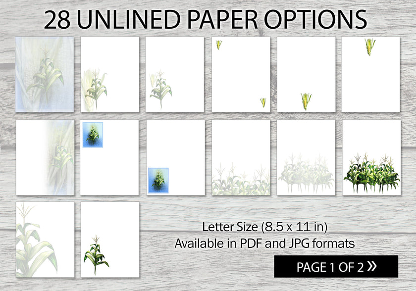Sweet Corn Printable Stationery Mega-Pack