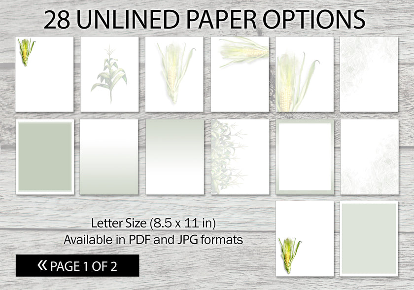 Sweet Corn Printable Stationery Mega-Pack