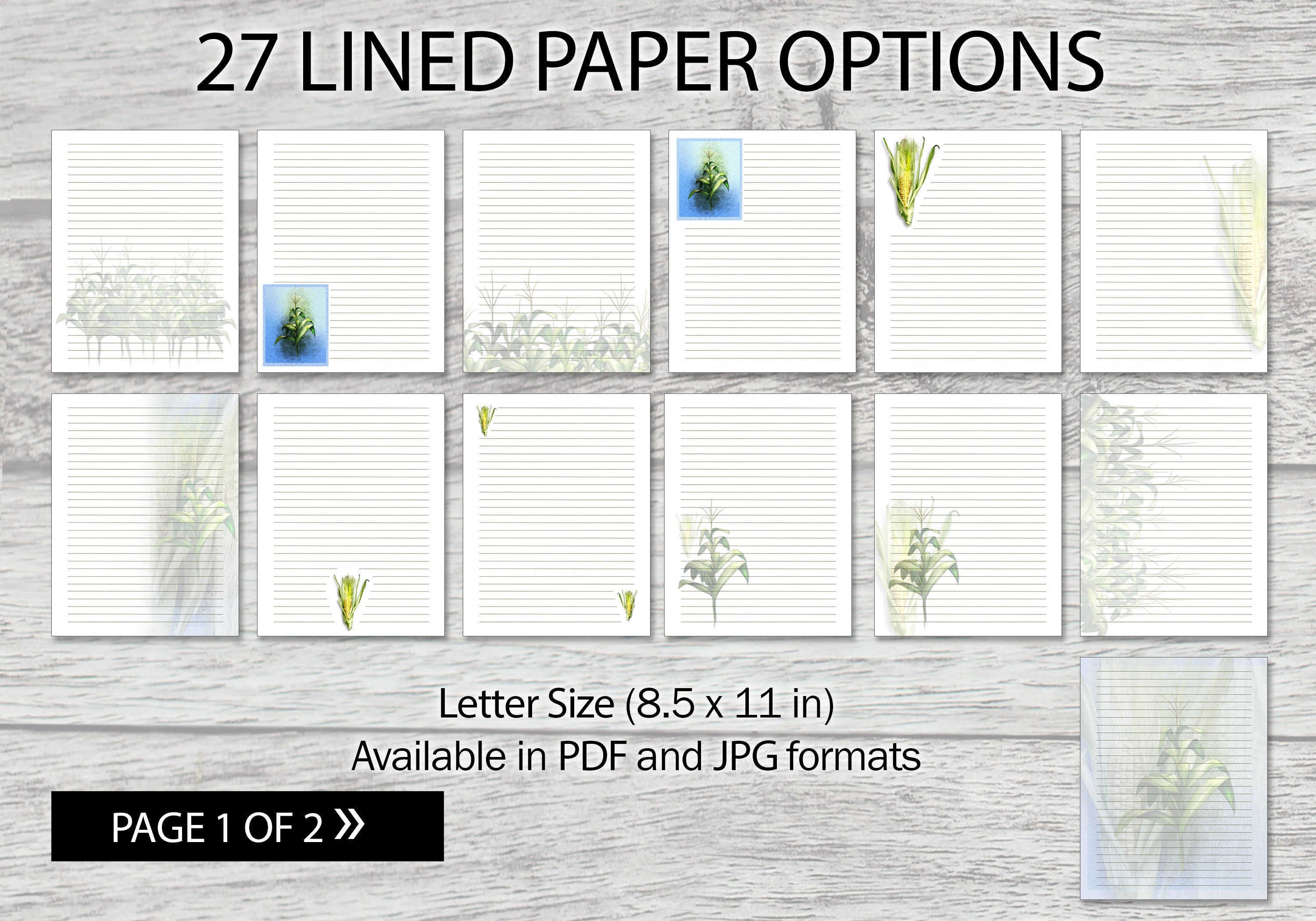 Sweet Corn Printable Stationery Mega-Pack