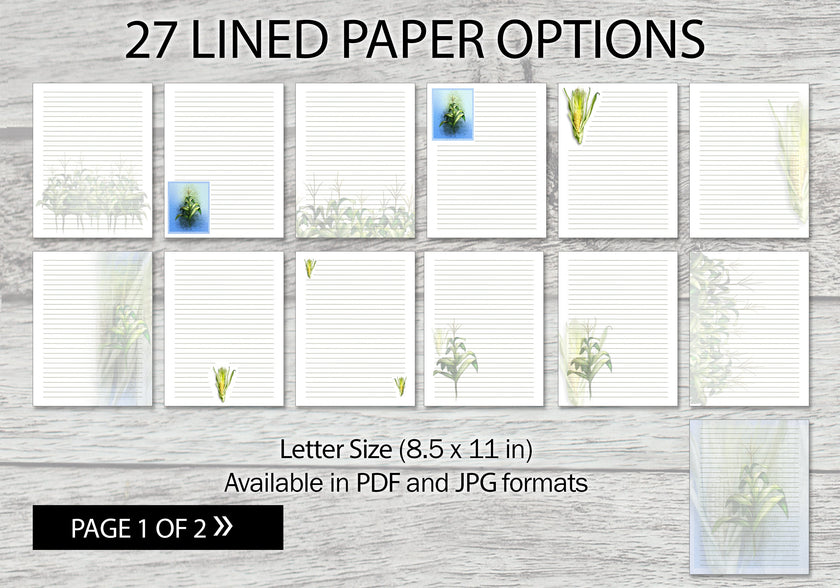 Sweet Corn Printable Stationery Mega-Pack