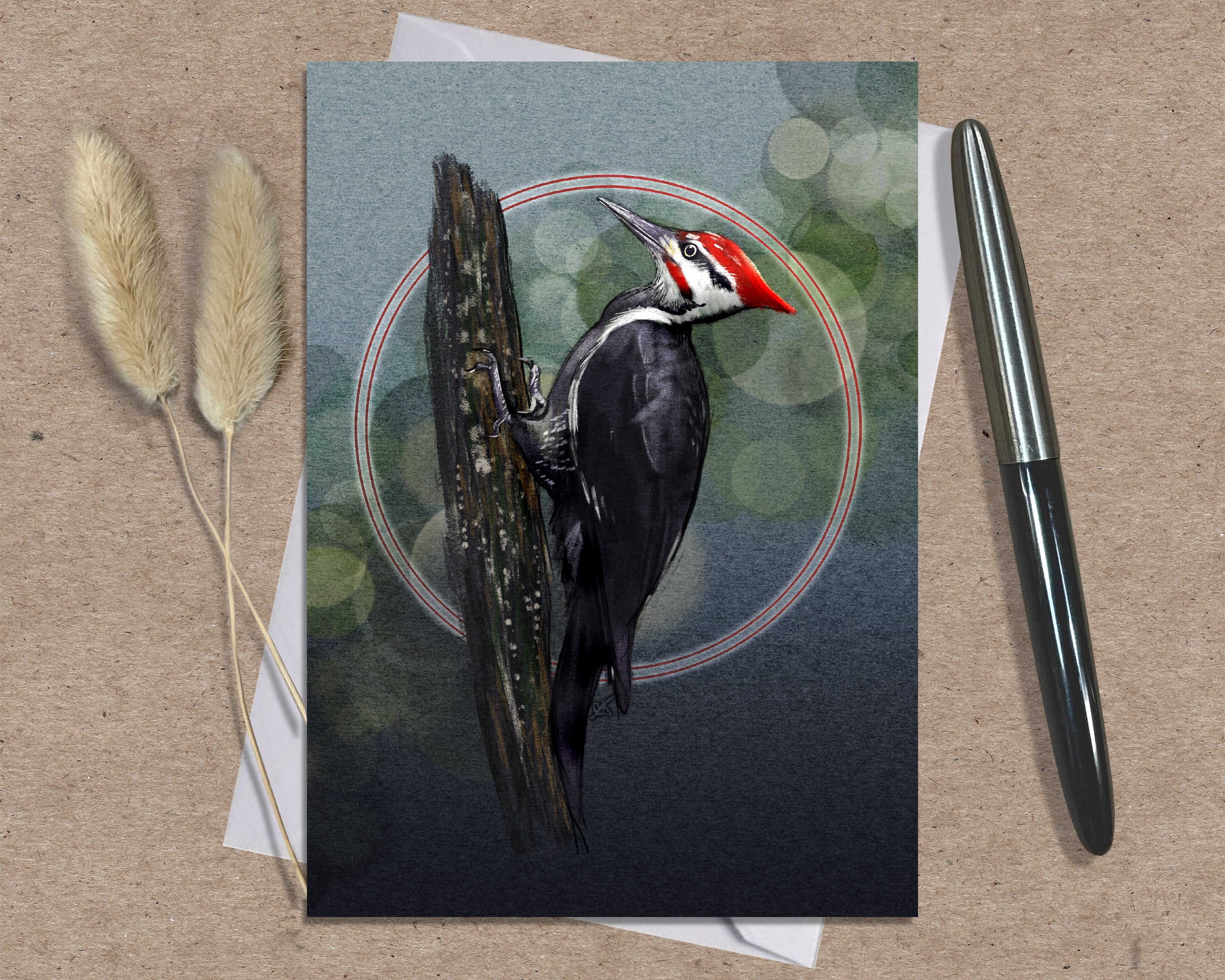 Pileated Woodpecker Single Greeting Card