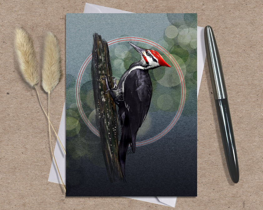 Pileated Woodpecker Single Greeting Card