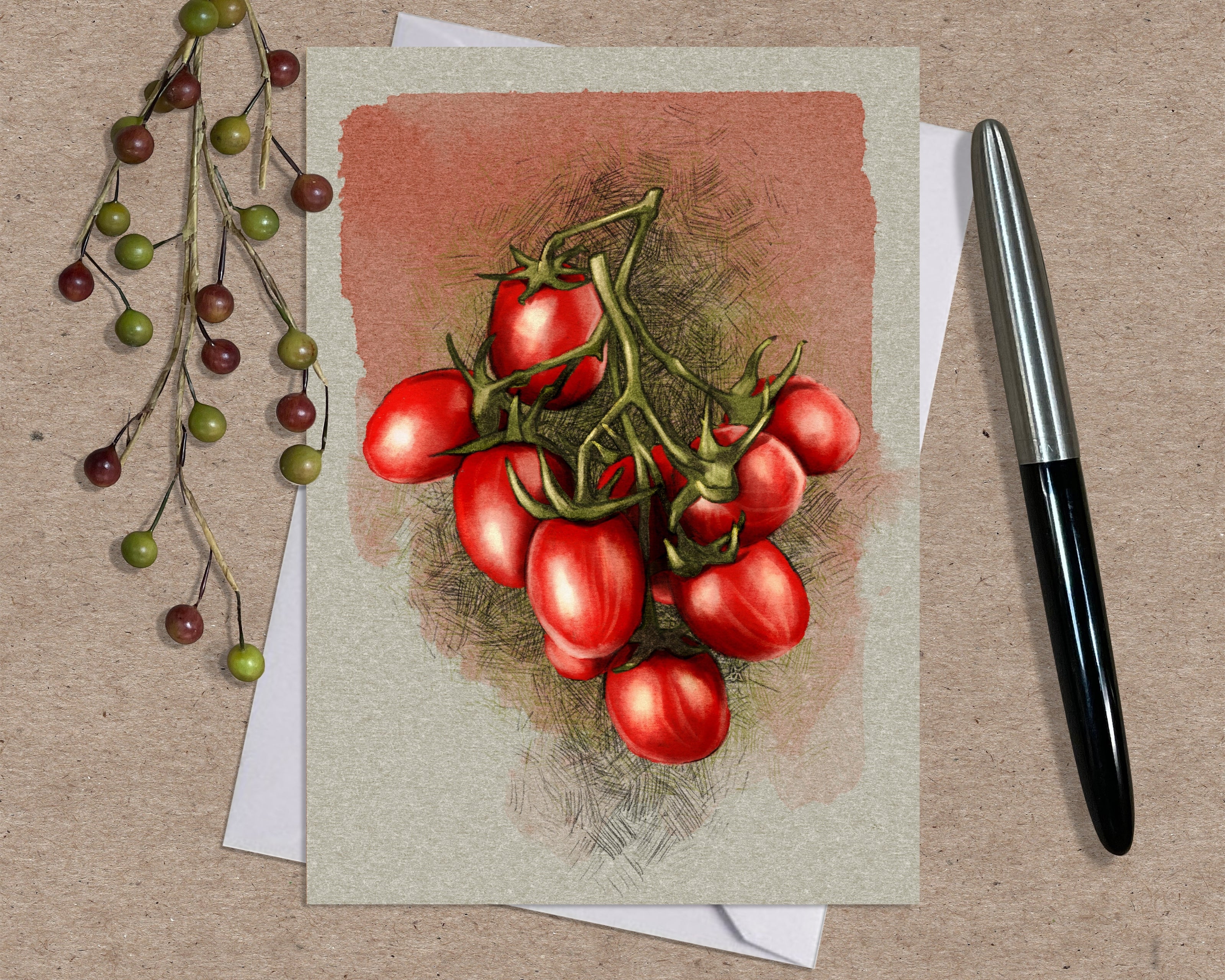 Grape Tomatoes Single Greeting Card